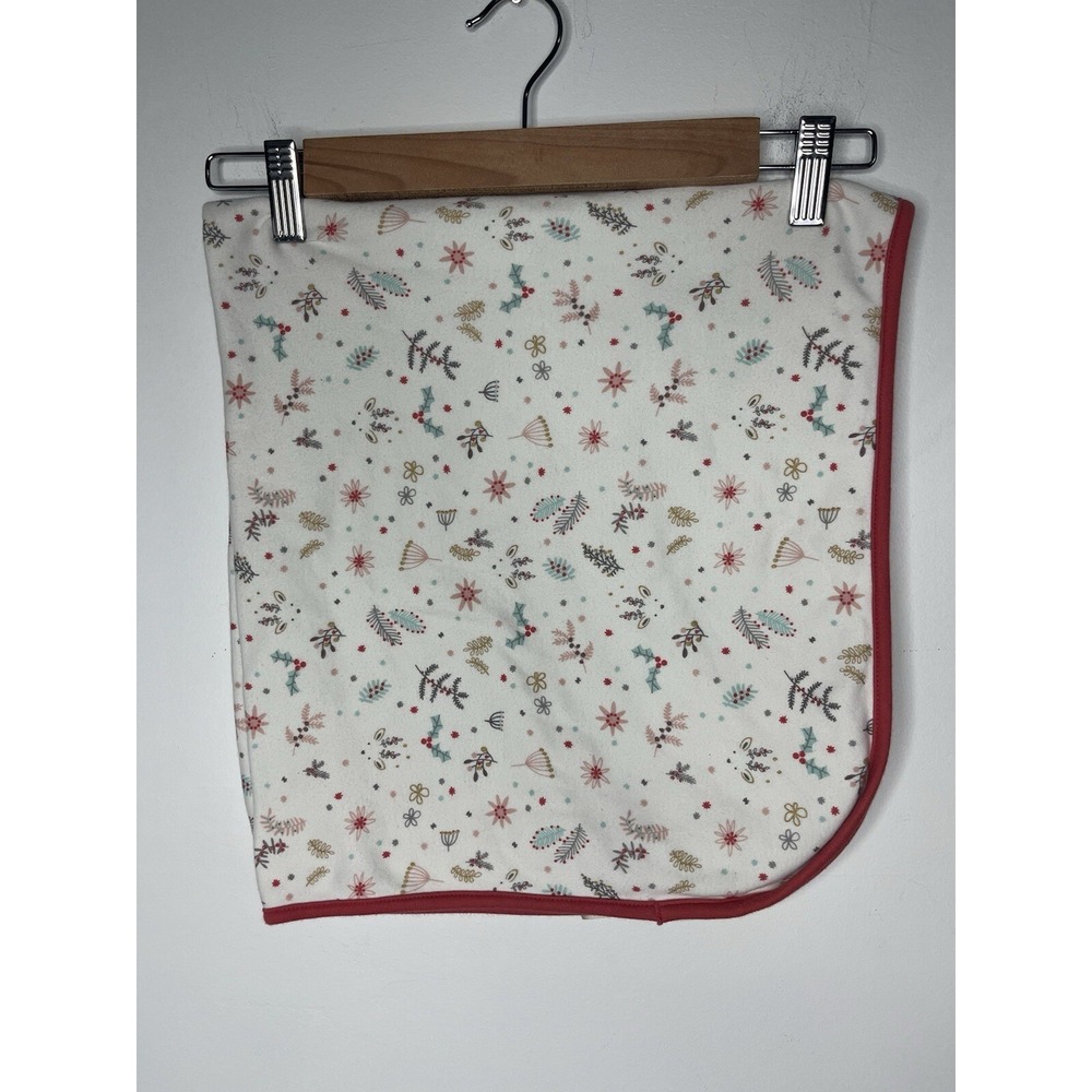 First Impressions White Reindeer‎ Floral Baby Blanket Christmas